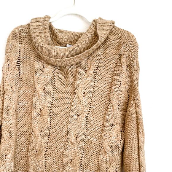 J.O.A Neutral Tan Mockneck Sweater - Picture 11 of 15